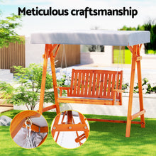 Load image into Gallery viewer, Gardeon Swing Chair Wooden Garden Bench Canopy 2 Seater Outdoor Furniture
