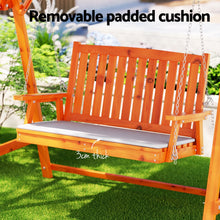 Load image into Gallery viewer, Gardeon Swing Chair Wooden Garden Bench Canopy 2 Seater Outdoor Furniture
