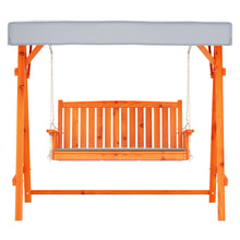 Load image into Gallery viewer, Gardeon Outdoor Wooden Swing Chair Garden Bench Canopy Cushion 3 Seater Teak
