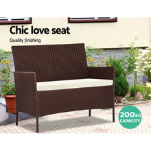 Load image into Gallery viewer, Gardeon 4-piece Wicker Outdoor Set - Brown
