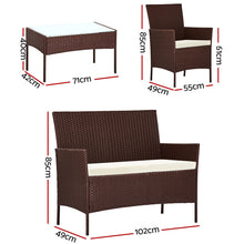 Load image into Gallery viewer, Gardeon Garden Furniture Outdoor Lounge Setting Rattan Set Patio Storage Cover Brown
