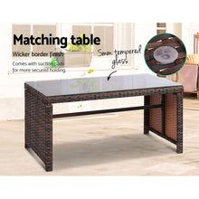 Load image into Gallery viewer, Gardeon 4 PCS Outdoor Lounge Setting Wicker Sofa Set Garden Furniture Brown
