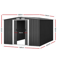 Load image into Gallery viewer, Giantz Garden Shed Outdoor Storage Sheds Tool Workshop 2.58X3.14X2.02M
