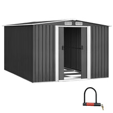 Load image into Gallery viewer, Giantz Garden Shed 2.58x3.14M w/Metal Base Sheds Outdoor Storage Workshop Shelter Sliding Door

