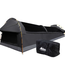 Load image into Gallery viewer, Weisshorn Double Swag Camping Swags Canvas Tent Deluxe Dark Grey Large Bag
