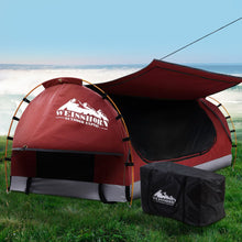 Load image into Gallery viewer, Weisshorn Swag King Single Camping Swags Canvas Free Standing Dome Tent Red with 7CM Mattress
