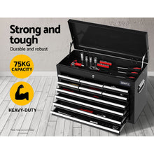 Load image into Gallery viewer, Giantz 10 Drawer Tool Box Cabinet Chest Toolbox Storage Garage Organiser Black
