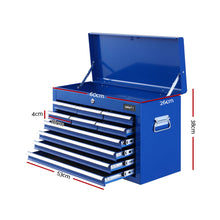 Load image into Gallery viewer, Giantz 10 Drawer Tool Box Cabinet Chest Toolbox Storage Garage Organiser Blue
