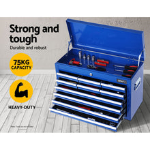 Load image into Gallery viewer, Giantz 10 Drawer Tool Box Cabinet Chest Toolbox Storage Garage Organiser Blue
