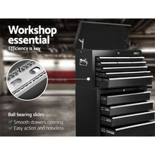 Load image into Gallery viewer, Giantz 14 Drawer Tool Box Cabinet Chest Mechanic Garage Storage Trolley Black
