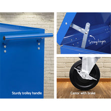 Load image into Gallery viewer, Giantz 14 Drawer Tool Box Cabinet Chest Mechanic Garage Storage Trolley Blue
