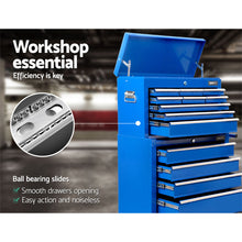 Load image into Gallery viewer, Giantz 14 Drawer Tool Box Cabinet Chest Mechanic Garage Storage Trolley Blue
