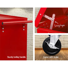 Load image into Gallery viewer, Giantz 14 Drawer Tool Box Cabinet Chest Mechanic Garage Storage Trolley Red
