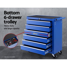 Load image into Gallery viewer, Giantz Tool Box Chest Trolley 16 Drawers Cabinet Cart Garage Toolbox Blue
