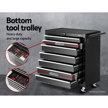 Load image into Gallery viewer, Giantz 16 Drawer Tool Box Cabinet Chest Trolley Toolbox Garage Storage Black
