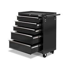 Load image into Gallery viewer, Giantz 5 Drawer Tool Box Cabinet Chest Trolley Box Garage Storage Toolbox Black
