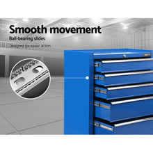 Load image into Gallery viewer, Giantz 5 Drawer Tool Box Cabinet Chest Trolley Box Garage Storage Toolbox Blue
