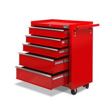 Load image into Gallery viewer, Giantz 5 Drawer Tool Box Cabinet Chest Trolley Box Garage Storage Toolbox Red
