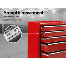 Load image into Gallery viewer, Giantz 5 Drawer Tool Box Cabinet Chest Trolley Box Garage Storage Toolbox Red
