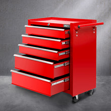 Load image into Gallery viewer, Giantz 5 Drawer Tool Box Cabinet Chest Trolley Box Garage Storage Toolbox Red

