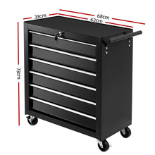 Load image into Gallery viewer, Giantz 6 Drawer Tool Box Cabinet Chest Trolley Cart Garage Toolbox Storage
