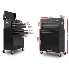 Load image into Gallery viewer, Giantz 7 Drawer Tool Box Cabinet Chest Trolley Toolbox Garage Storage Black
