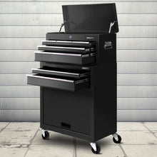 Load image into Gallery viewer, Giantz 7 Drawer Tool Box Cabinet Chest Trolley Toolbox Garage Storage Black
