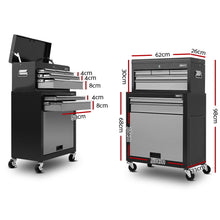 Load image into Gallery viewer, Giantz 7 Drawer Tool Box Cabinet Chest Trolley Toolbox Garage Storage Grey
