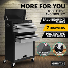 Load image into Gallery viewer, Giantz 7 Drawer Tool Box Cabinet Chest Trolley Toolbox Garage Storage Grey
