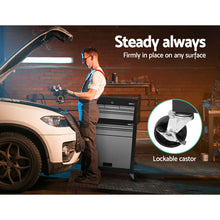 Load image into Gallery viewer, Giantz 7 Drawer Tool Box Cabinet Chest Trolley Toolbox Garage Storage Grey

