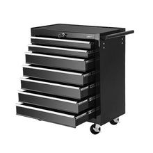 Load image into Gallery viewer, Giantz 7 Drawer Tool Box Cabinet Chest Trolley Storage Garage Toolbox Black
