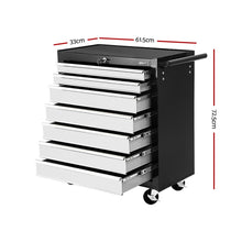 Load image into Gallery viewer, Giantz 7 Drawer Tool Box Cabinet Chest Trolley Storage Garage Toolbox Grey

