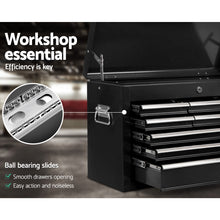 Load image into Gallery viewer, Giantz 9 Drawer Tool Box Cabinet Chest Toolbox Storage Garage Organiser Black
