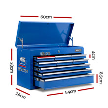 Load image into Gallery viewer, Giantz 9 Drawer Tool Box Cabinet Chest Toolbox Storage Garage Organiser Blue
