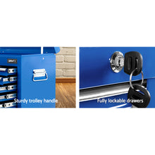 Load image into Gallery viewer, Giantz 9 Drawer Tool Box Cabinet Chest Toolbox Storage Garage Organiser Blue
