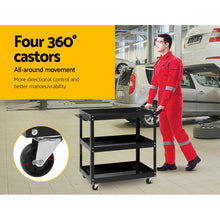 Load image into Gallery viewer, Giantz 3-Tier Tool Cart Trolley Workshop Garage Storage Organizer Black
