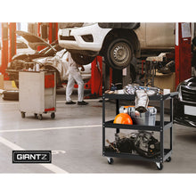 Load image into Gallery viewer, Giantz 3-Tier Tool Cart Trolley Workshop Garage Storage Organizer Black
