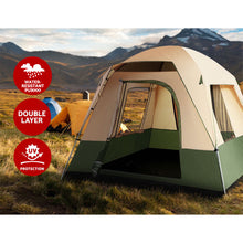 Load image into Gallery viewer, Weisshorn Family Camping Tent 4 Person Hiking Beach Tents Green
