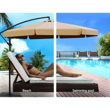 Load image into Gallery viewer, Instahut 3m Outdoor Umbrella w/Base Cantilever Garden Beach Patio Beige
