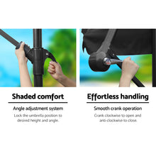 Load image into Gallery viewer, Instahut 3m Outdoor Umbrella w/Base Cantilever Garden Beach Patio Black
