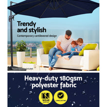 Load image into Gallery viewer, Instahut Outdoor Umbrella 3M Roma Cantilever Beach Furniture Garden 360 Degree Navy
