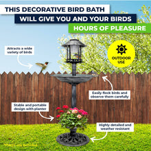 Load image into Gallery viewer, Garden Greens 1M Bird Bath Solar Power With Feeding Station and Lights

