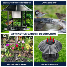 Load image into Gallery viewer, Garden Greens 1M Bird Bath Solar Power With Feeding Station and Lights
