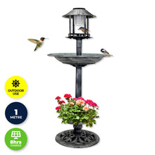 Load image into Gallery viewer, Garden Greens 1M Bird Bath Solar Power With Feeding Station and Lights
