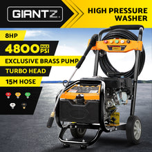 Load image into Gallery viewer, Giantz 4800PSI 8HP 15M Petrol High Pressure Cleaner Washer Water Jet Hose Gurney
