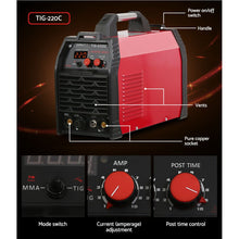 Load image into Gallery viewer, Giantz 220 Amp Inverter Welder TIG MMA ARC DC Gas Welding Machine Stick Portable

